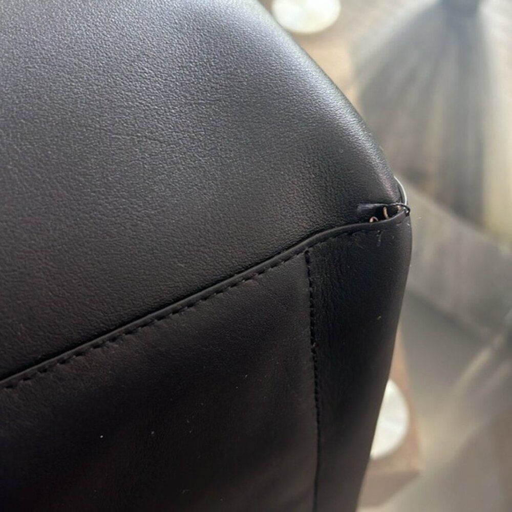 Lauren Ralph Lauren Andie Large Leather Drawstring Tote in Black, New - Picture 12 of 16